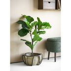 Panier Medan jonc de mer armature noire 33 cm en situation