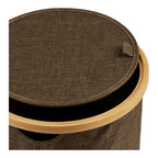 Panier Noto textile brun couvercle bambou 30 cm vue de détail