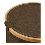 Panier Noto textile brun couvercle bambou 30 cm vue de détail