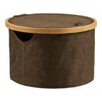 Panier Noto textile brun couvercle bambou 30 cm
