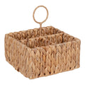 Panier organiseur Pleiku jacinthe d'eau tressée 4 compartiments poignée circulaire vue trois quarts