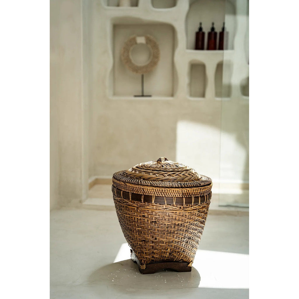Panier de rangement Colonial en rotin en situation