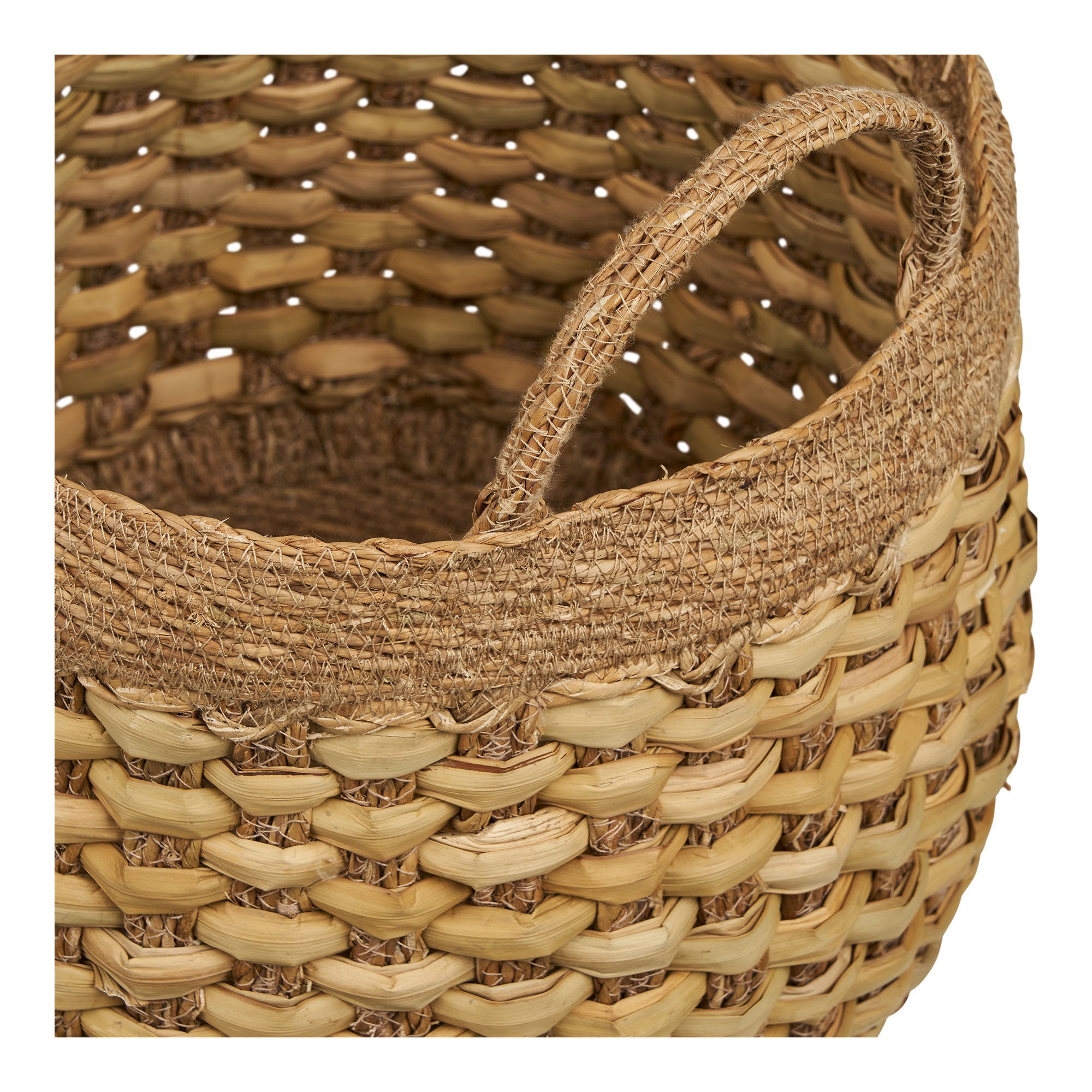 Panier Strahan jacinthe d eau tressée avec anses lot de 2 vue de détail