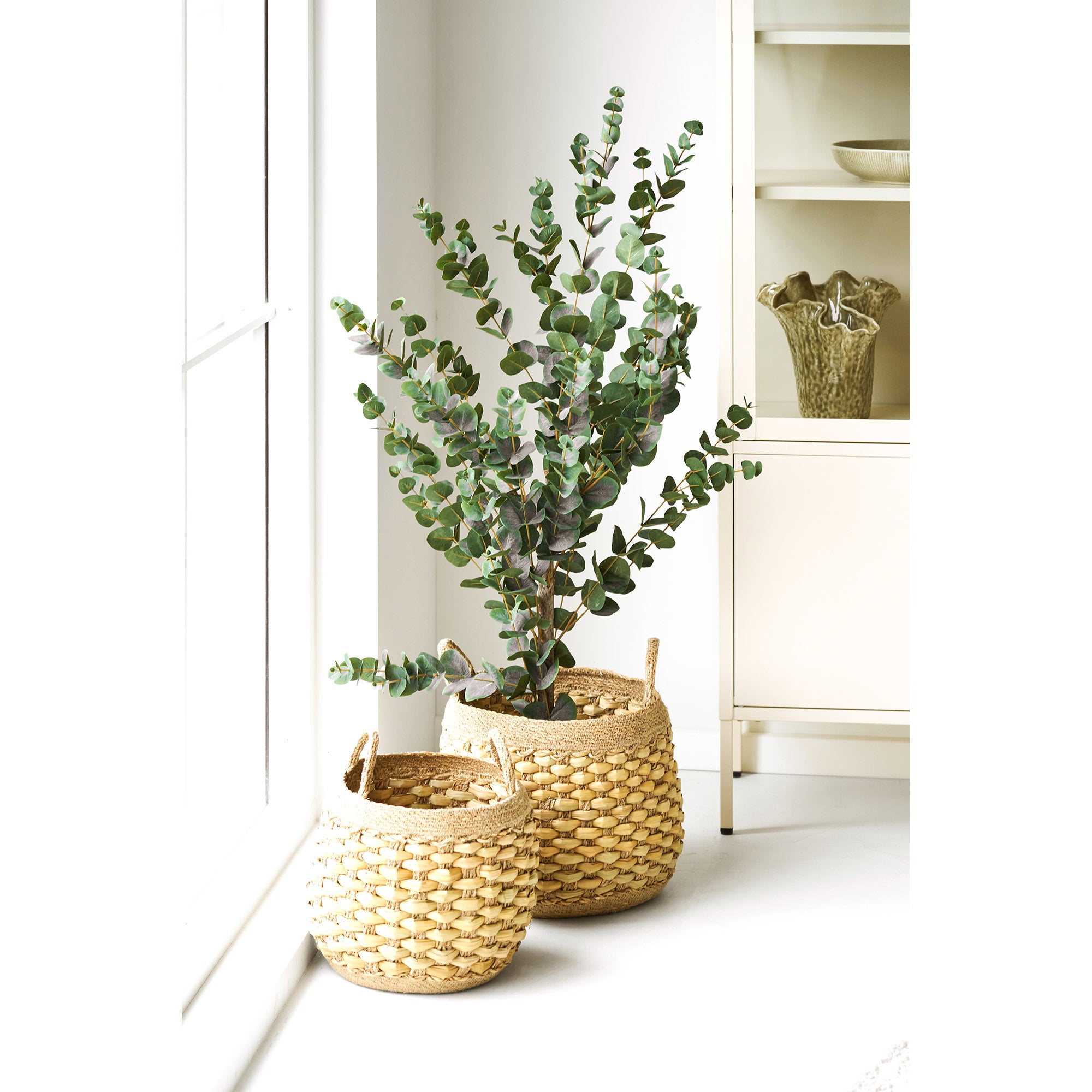 Panier Strahan jacinthe d eau tressée avec anses lot de 2 vue de détail