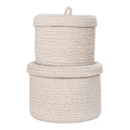 Petit panier Sebal posé sur le grand en coton tressé beige