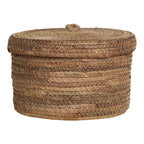 Panier Desio fermé vu de face spirale cousue en feuille de bananier