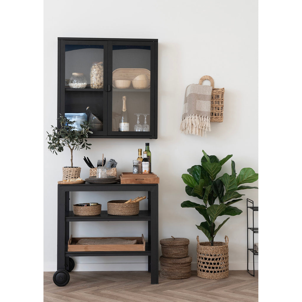 Paniers muraux Cala jacinthe eau suspendus au mur ambiance cuisine bohème naturelle