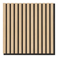 Panneau acoustique bois plaqué chêne naturel lames verticales 52x52 cm fond blanc