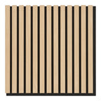 Panneau acoustique bois plaqué chêne naturel lames verticales vue de face