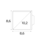 Schéma coté du panneau de commande Magnetic avec les côtés de la façade et la diagonale de l'écran