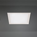 Panneau LED encastrable Panelled carré blanc allumé encastré dans un plafond gris