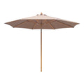 Parasol Austin bois FSC polyester taupe Ø300 cm inclinable, vue de face fond blanc