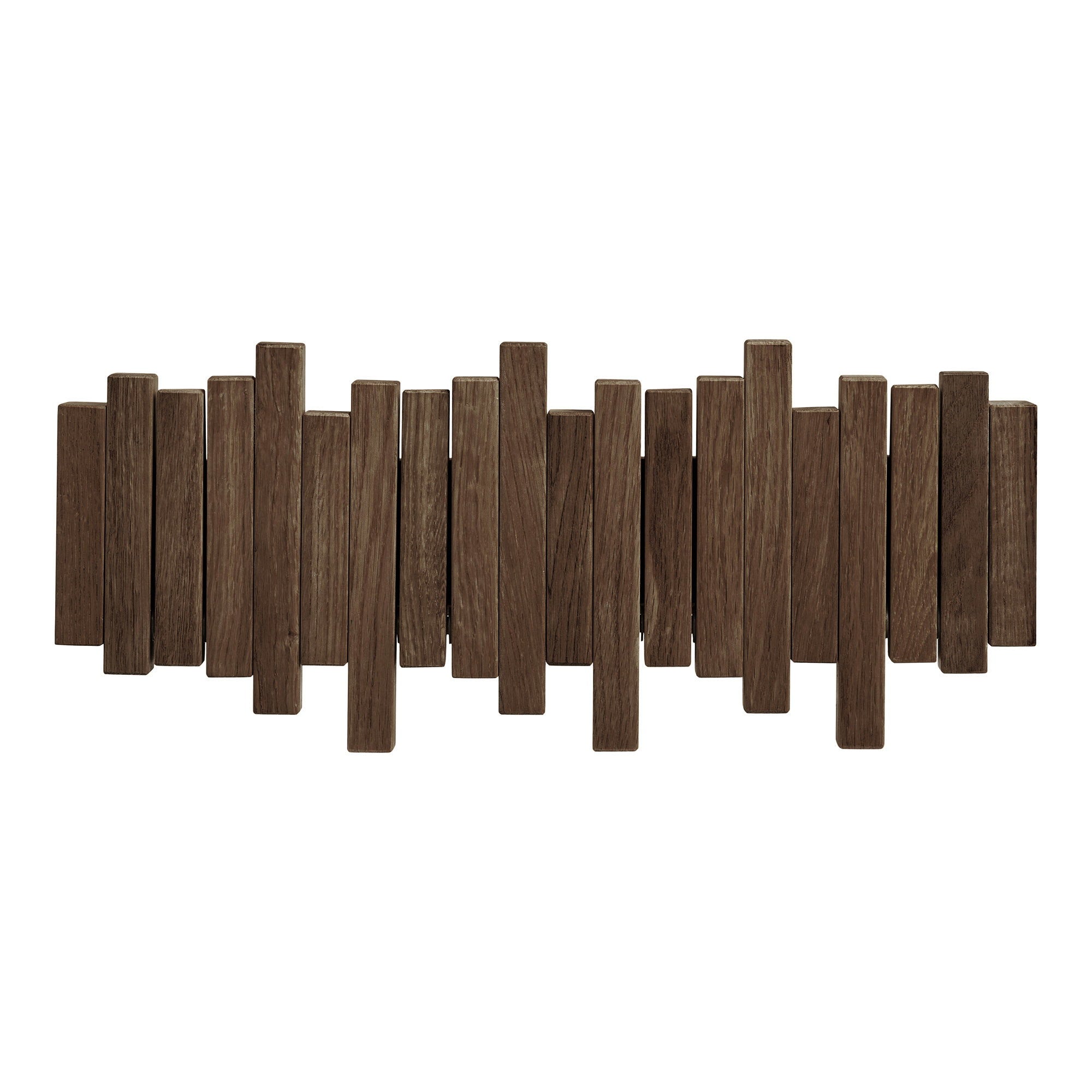 Patère Caltra murale bois foncé 5 crochets vue de détail