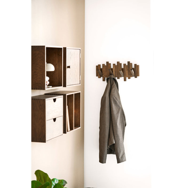 Dimensions Caltra Wandgarderobe dunkles Holz 5 Haken