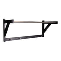 Patère murale Padova bois noir acier chromé tablette et 5 crochets 78 cm vue trois quarts