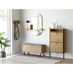 Patère Caltra chêne naturel entrée complète miroir banc coffre meuble chaussures style nordique