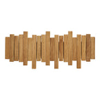 Patère murale Caltra chêne naturel vue frontale profil lattes bois clair minimaliste