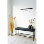 Patère Vita acier noir mat 70 cm ambiance entrée cintre banc capitonné style contemporain