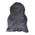 Peau d'agneau artificielle grise 50x85 cm fausse fourrure longue polyester vue du dessus