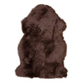 Peau d'agneau naturelle brune 50x85 cm vraie peau longue poil bouclé vue du dessus