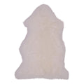 Peau d'agneau naturelle ivoire 50x85 cm vraie peau longue bouclée vue du dessus