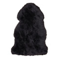 Peau d'agneau naturelle noire 50x85 cm vraie peau longue poil bouclé vue du dessus