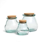 Petit bocal ventru à bouchon de liège en verre recyclé 10 cm, vue 5