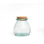Petit bocal ventru à bouchon de liège en verre recyclé 10 cm