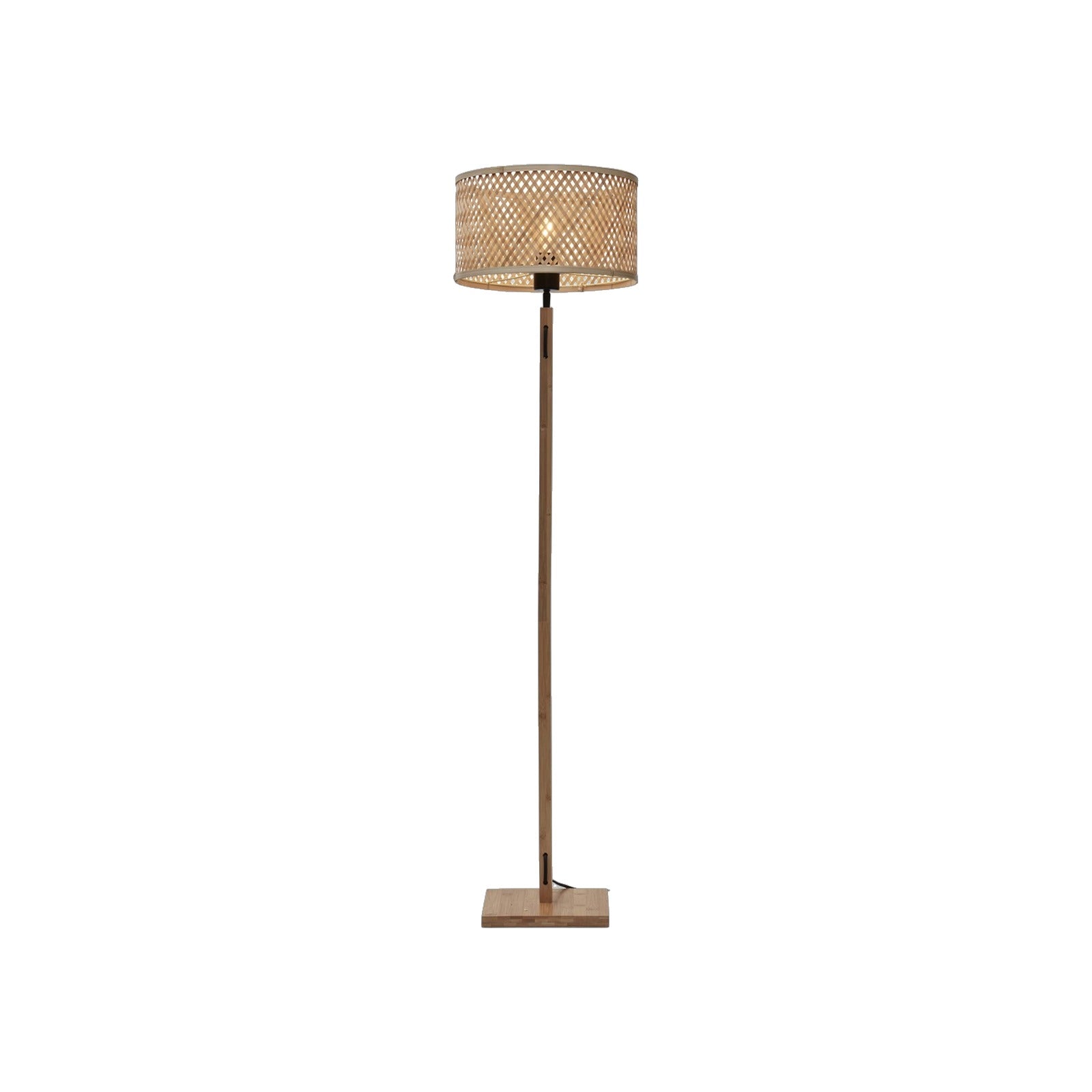 Petit lampadaire droit Java bambou naturel 32 cm E27