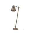 Petit lampadaire liseuse Merapi bras naturel bambou losange bicolore 30 cm E27