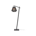 Petit lampadaire liseuse Merapi bras noir bambou losange noir 30 cm E27