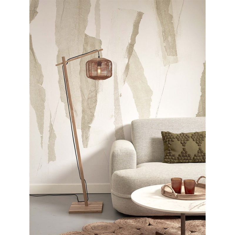 Dimensions Kleine Stehlampe Tanami aus Naturrattan, 25 cm, E27