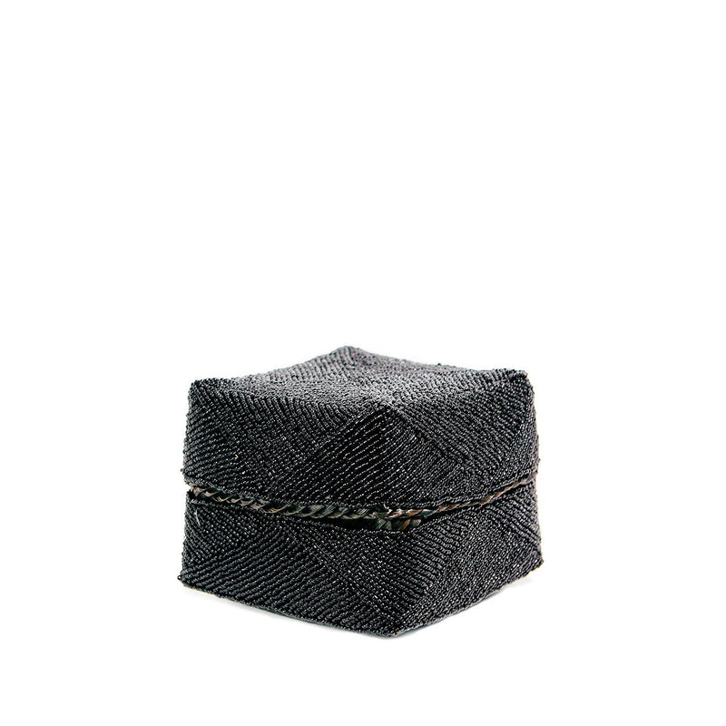 Dimensions Petit panier Beaded en bambou et perles noires