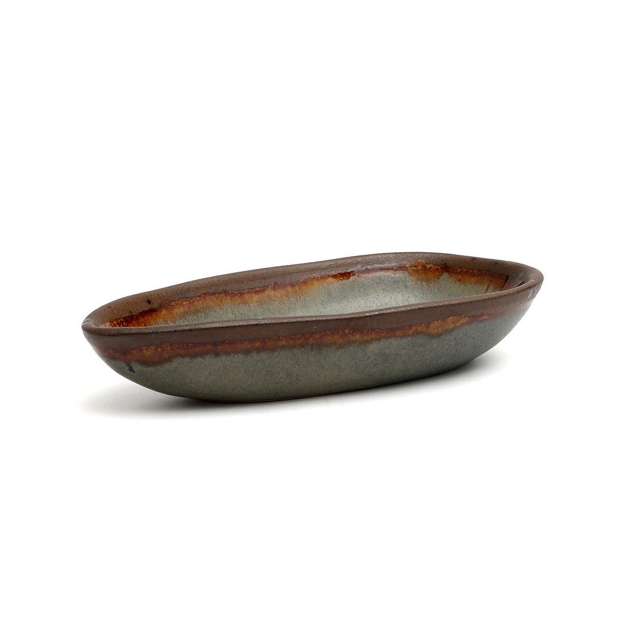 Petit plat ovale Côa en grès émaillé 17 cm