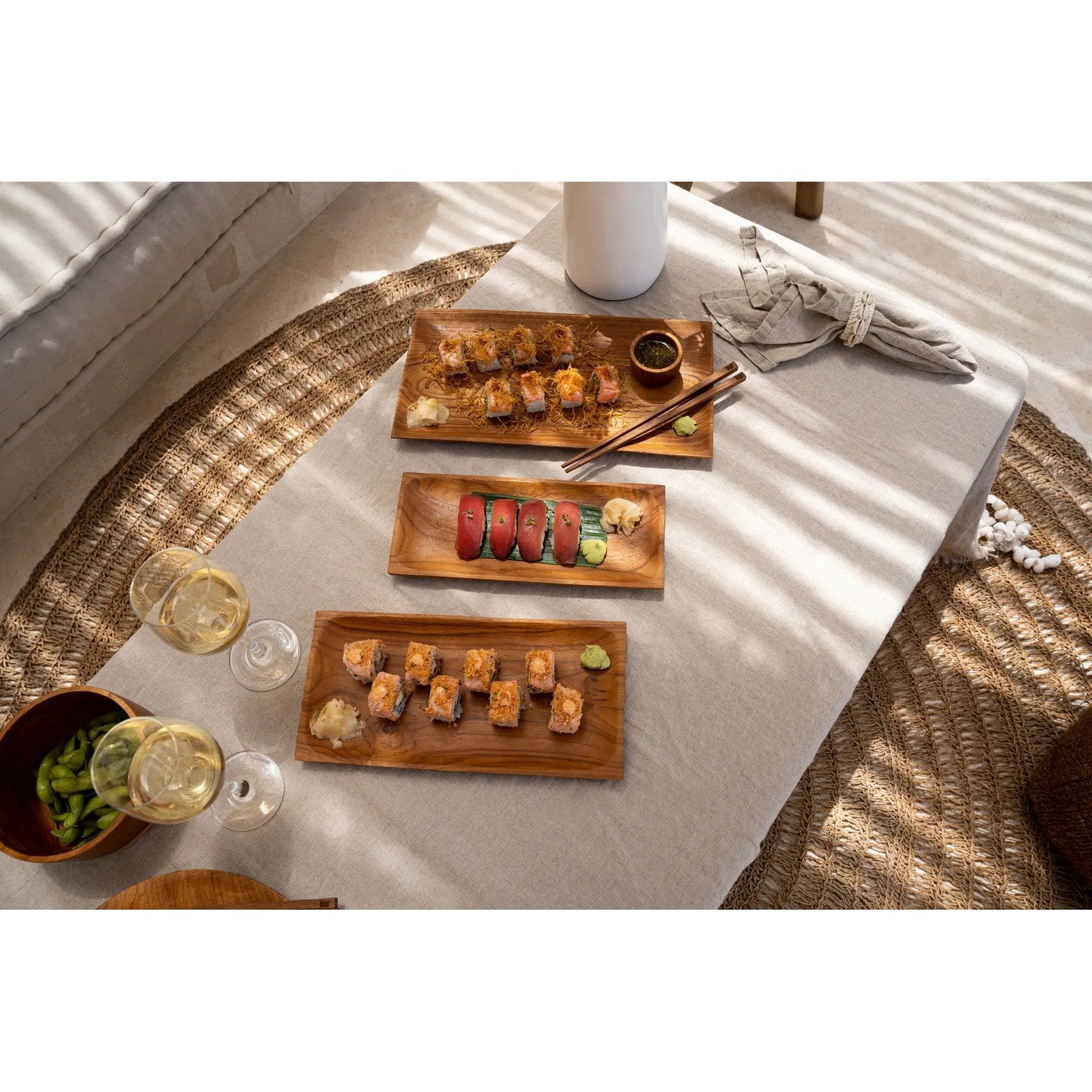 Petit plat rectangulaire en teck 26 cm, vue 5