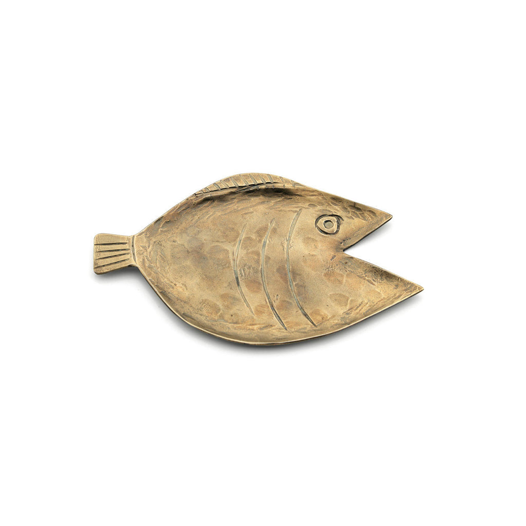 Petit vide-poche poisson en laiton martelé 14 cm, vue 3