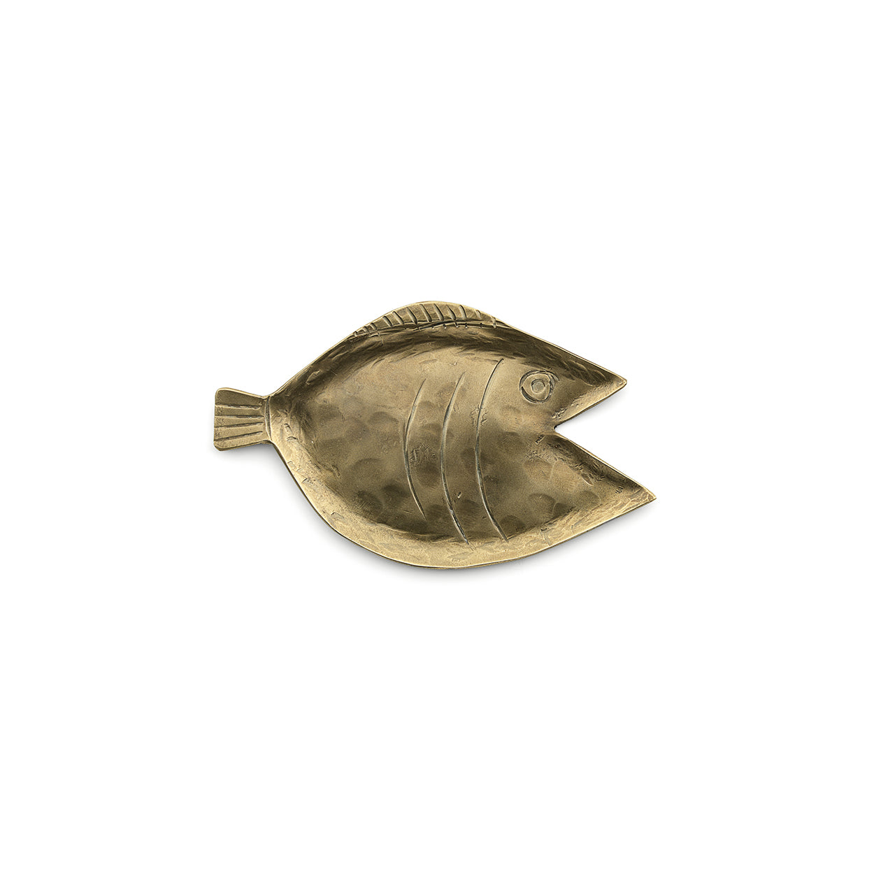 Petit vide-poche poisson en laiton martelé 14 cm