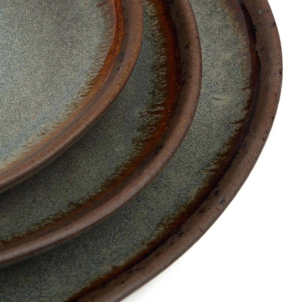 Petite assiette Côa en grès vert de gris 17 cm, vue 5