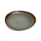 Petite assiette Côa en grès vert de gris 17 cm