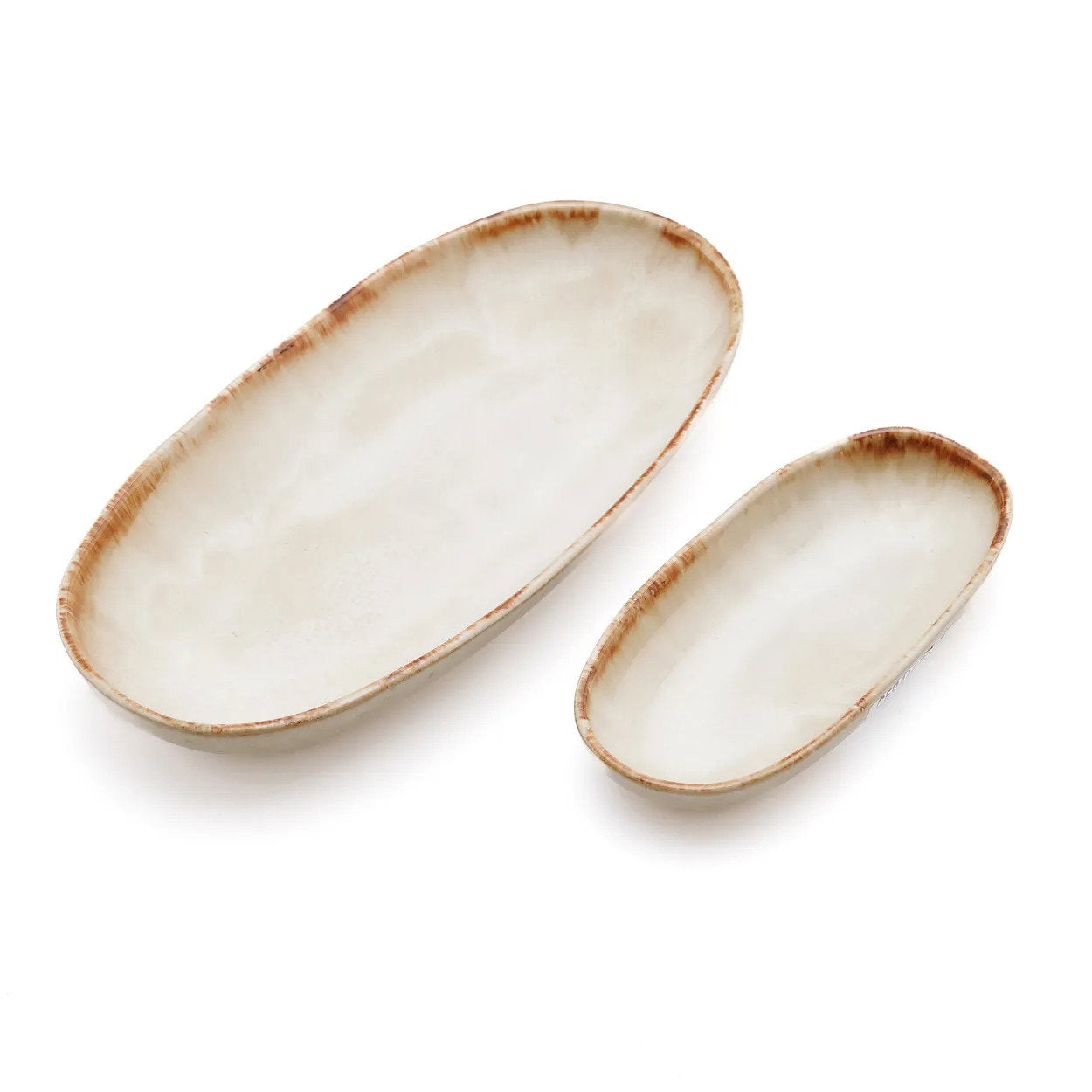 Petite assiette ovale Cascais en grès blanc 16 cm, vue 5