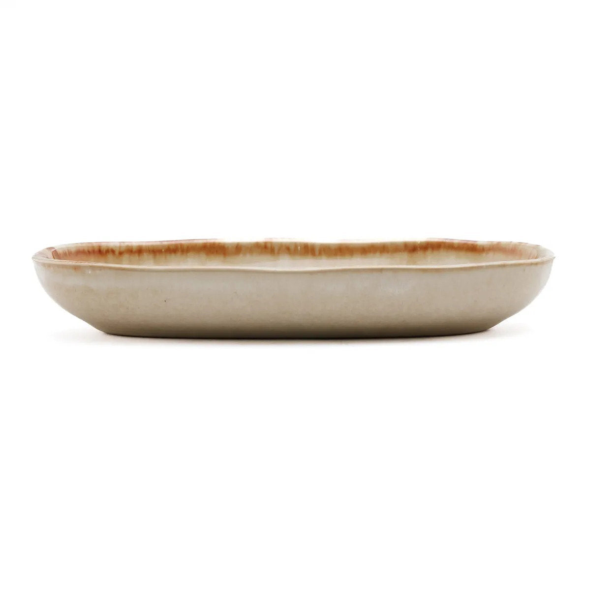 Petite assiette ovale Cascais en grès blanc 16 cm, vue 6