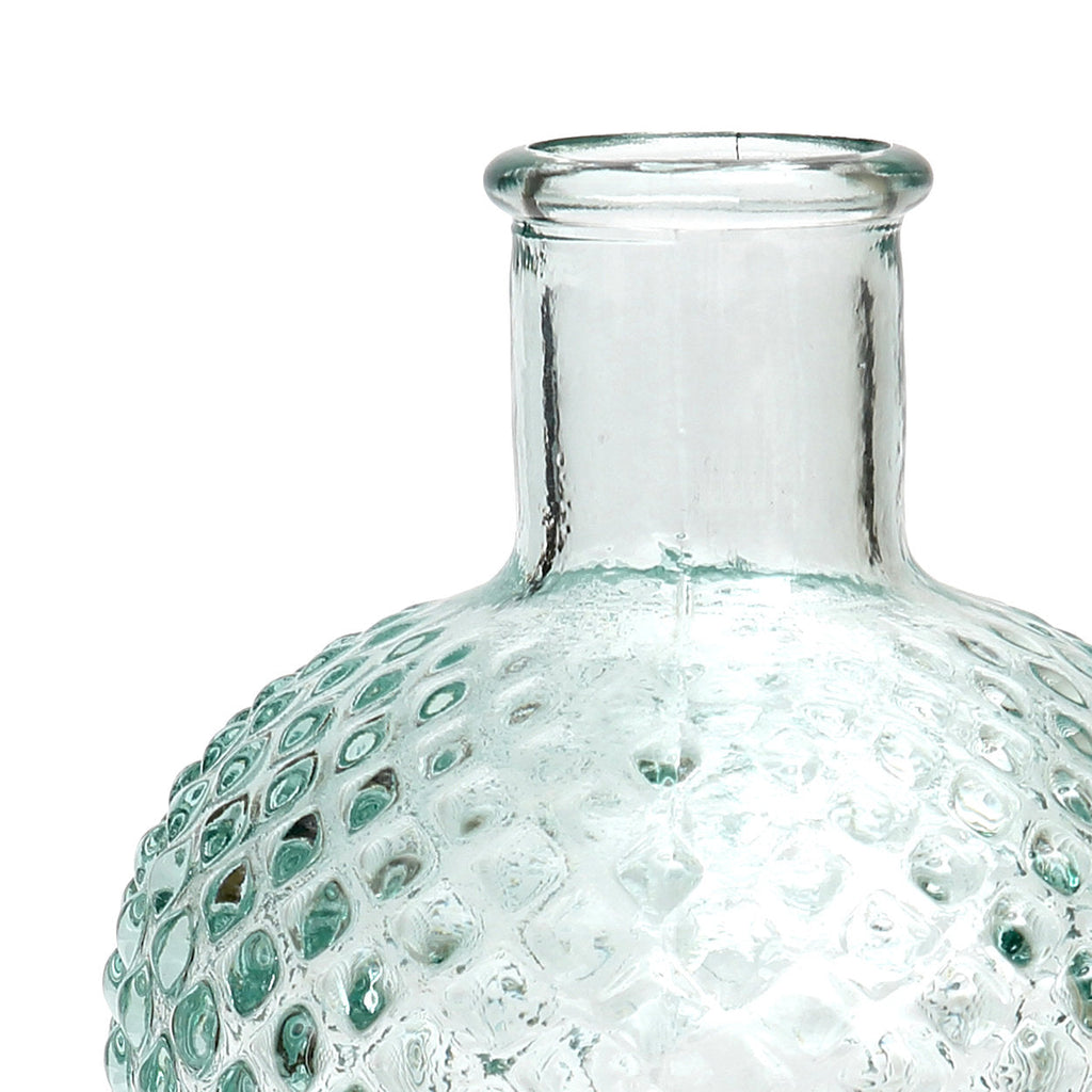 Petite bouteille décorative à pointes de diamant en verre recyclé 22 cm, vue 4