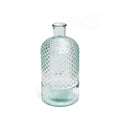 Petite bouteille décorative à pointes de diamant en verre recyclé 22 cm