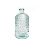 Petite bouteille décorative à pointes de diamant en verre recyclé 22 cm