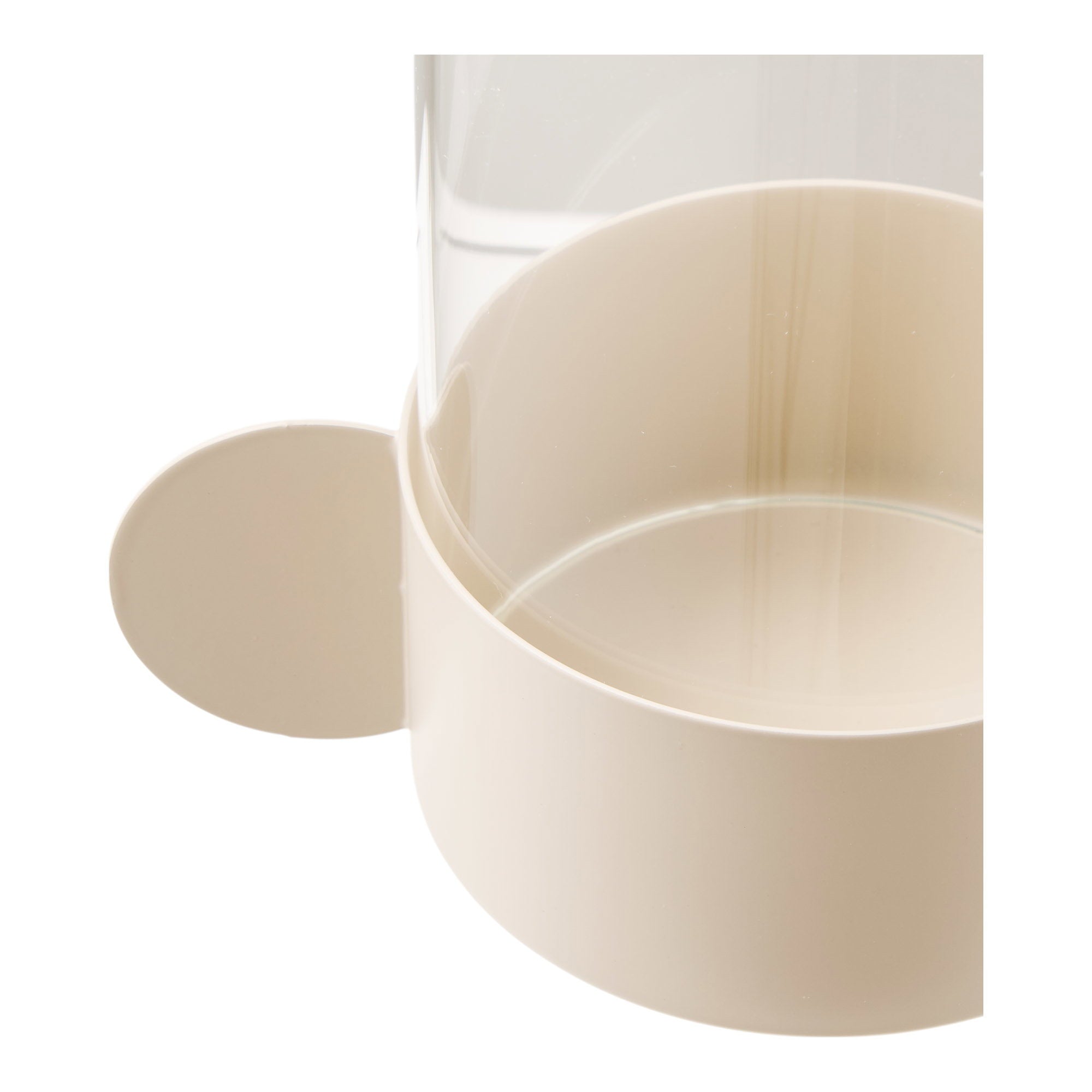 Photophore verre et socle beige 16 cm vue de détail