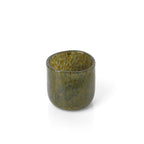 Photophore en verre olive moucheté 9 cm en situation