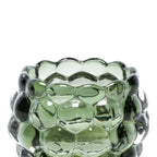 Photophore en verre recyclé vert à relief de bulles 11 cm, vue 3