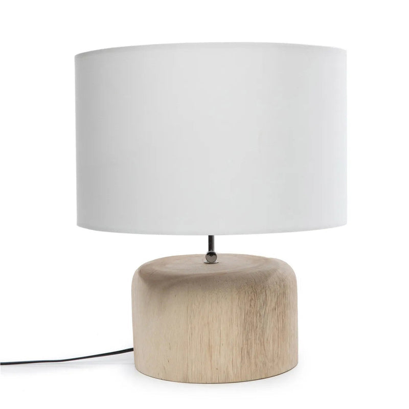 Dimensions Pied de lampe à poser en teck massif naturel 26 cm E27