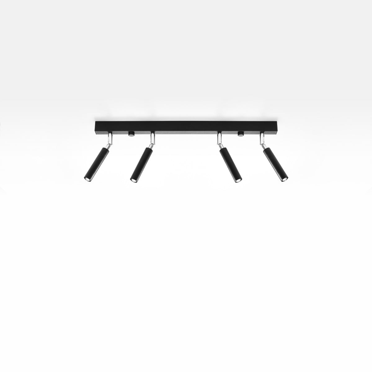 Plafonnier Eyetech quatre spots métal noir fixé au plafond