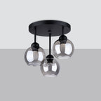 Plafonnier Alino 3 verre fumé E27 de profil